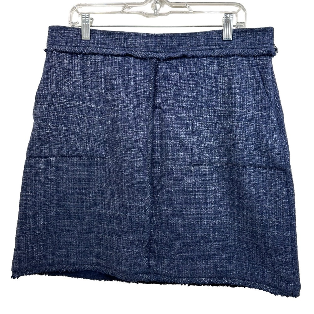 Banana Republic Navy Tweed Lined Mini Work Skirt, 14